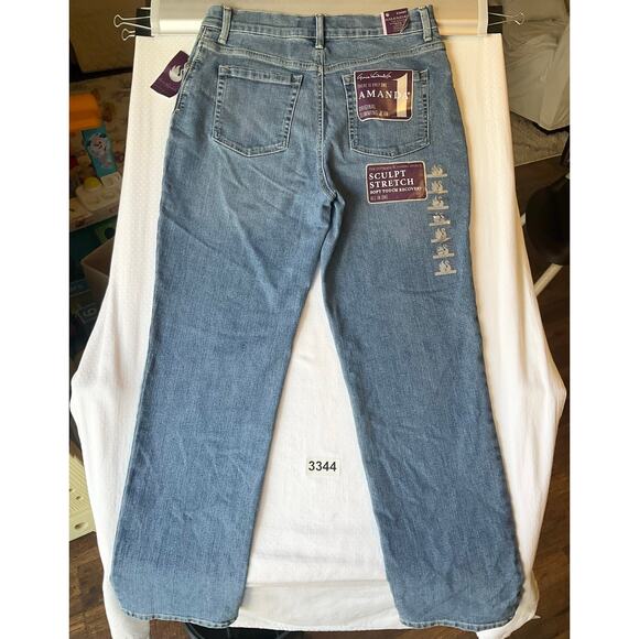 Gloria Vanderbilt Women Amanda Jeans size 8 MissyShort Blue MidRise Stretch Slim - Picture 11 of 11